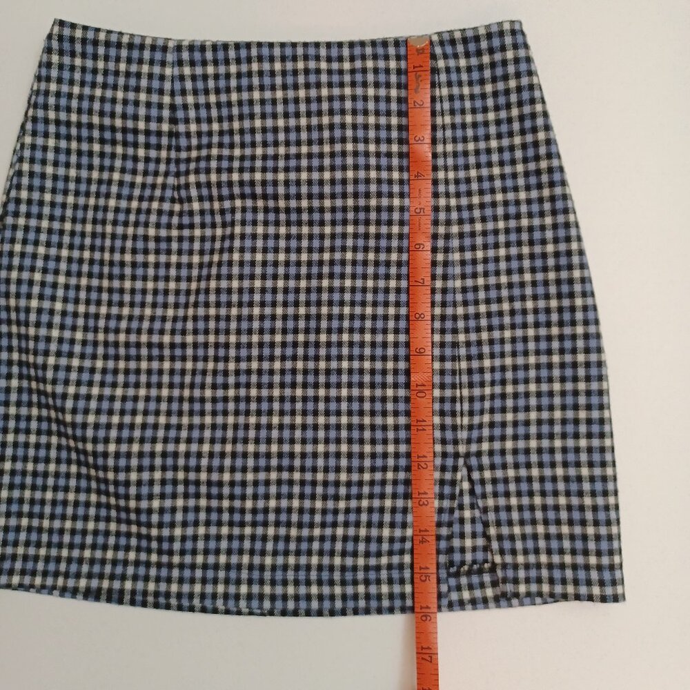 Women's Wild Fable Blue Plaid Mini Skirt Size 6, - Picture 6 of 10
